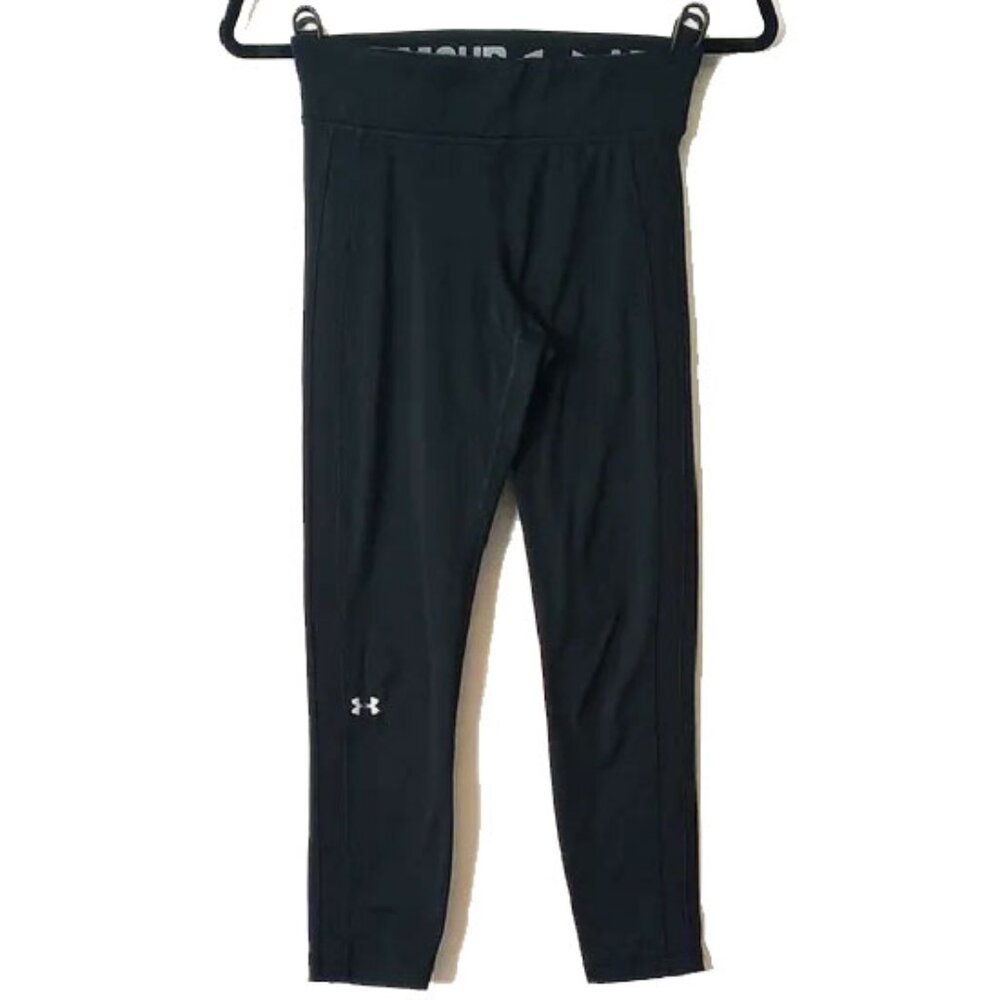 Under Armour 21" Crop Compression Leggings S Black Waist Pocket  50off3